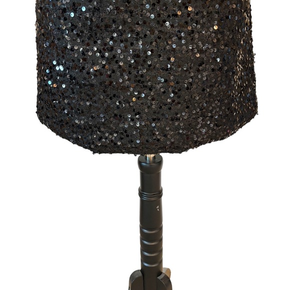 A-Line Black Sequin Skirt - Picture 3 of 7
